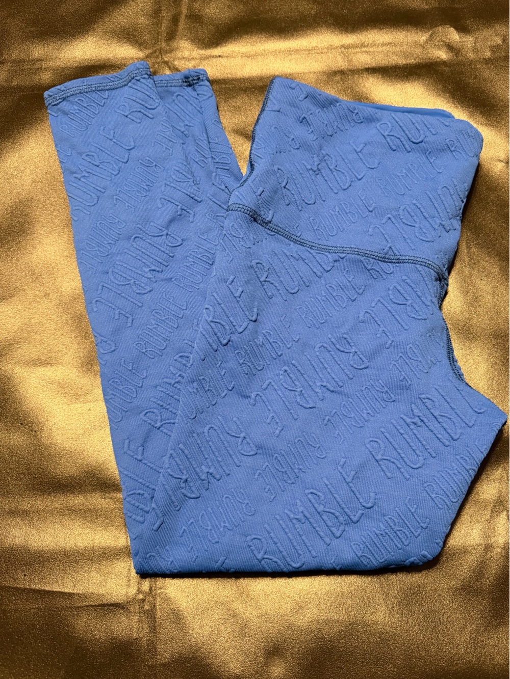 Emily Hsu Designs Blue Embossed Kids Leggings